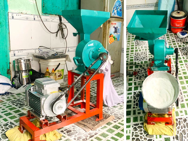 hình ảnh thực tế khách sử dụng máy nghiền bột HMB-01