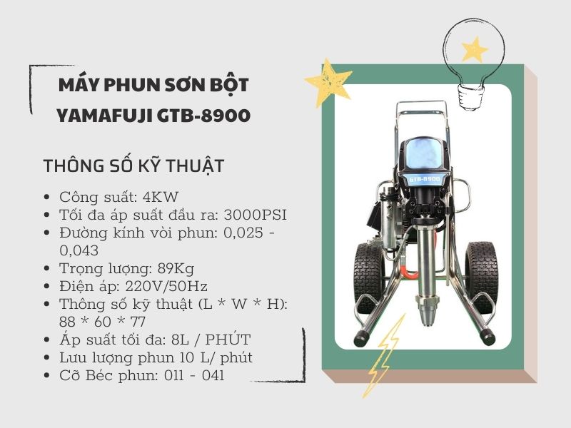máy phun bột bả, bột trét Yamafuji GTB8900