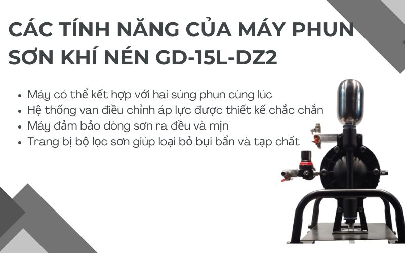 Các tính năng của máy phun sơn khí nén GD-15L-DZ2