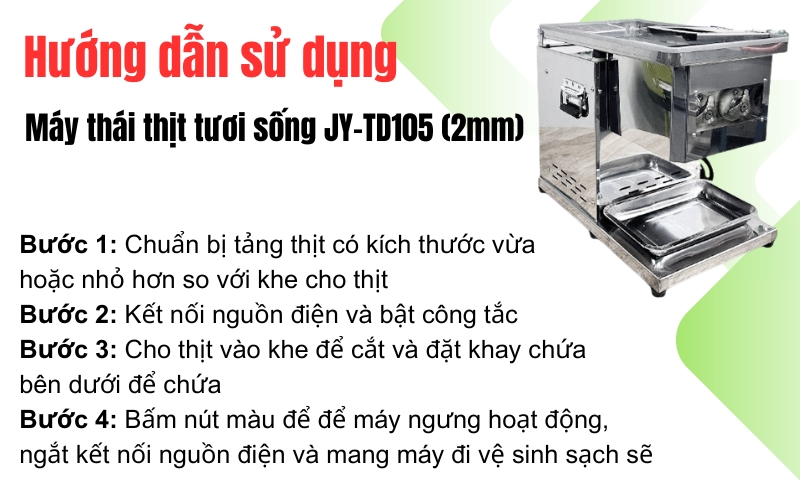 Hướng dẫn sử dụng máy thái thịt JY-TD105 (2mm)