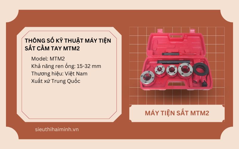 Thông số kỹ thuật của bộ dụng cụ máy tiện sắt cầm tay MTM2