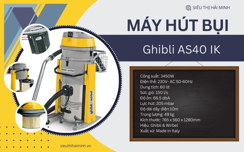Thông số kỹ thuật của máy hút bụi AS40 IK