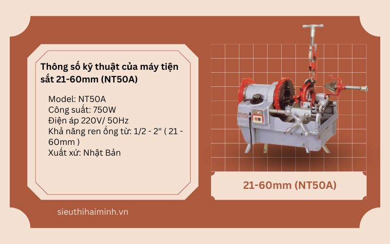 Thông số kỹ thuật của máy ren ống 21-114mm (N100A)