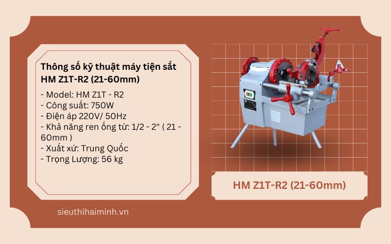 Thông số kỹ thuật máy tiện sắt HM Z1T-R2 (21-60mm)