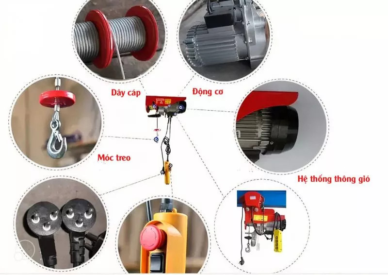 cấu tạo máy tời điện mini Yamafuji