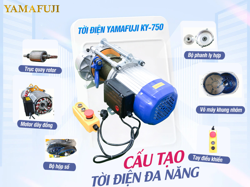 cấu tạo tời điện Yamafuji KY-750