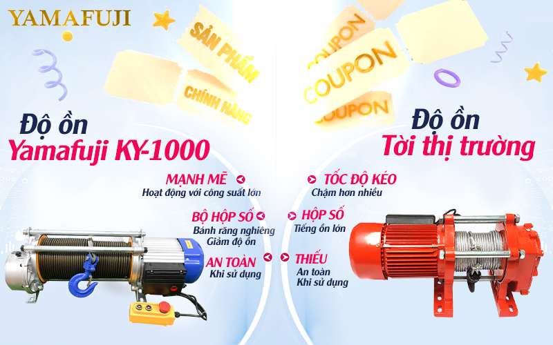 độ ồn Máy tời đa năng Yamafuji KY1000 