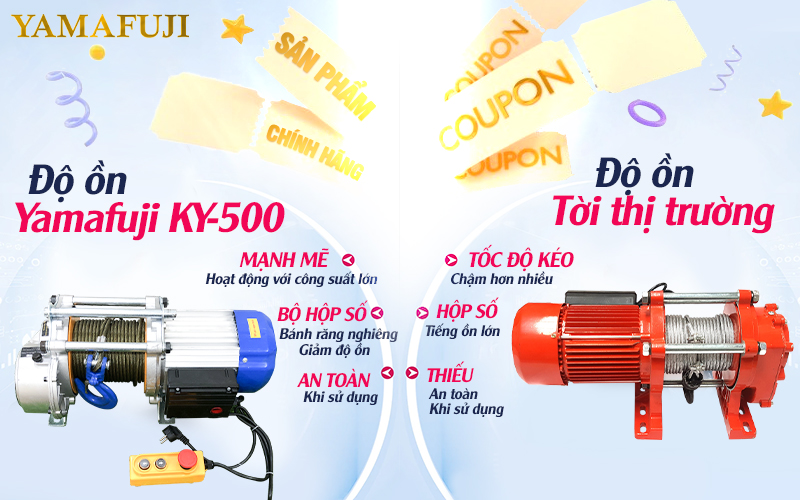 độ ồn Máy tời điện đa năng Yamafuji KY-500 