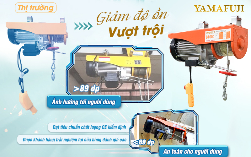 giảm độ ồn Máy tời điện mini Yamafuji B1000