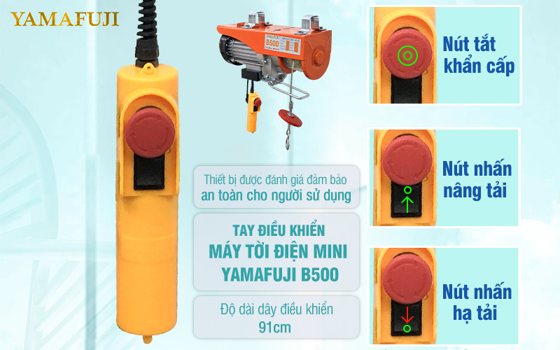 hướng dẫn tay điều khiển Máy tời điện mini Yamafuji B500