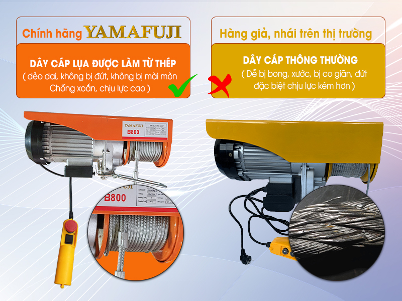 so sánh dây cáp tời mini