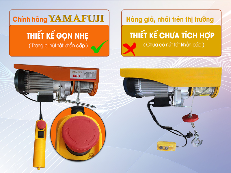 so sánh về thiết kế nổi bật của tời điện mini