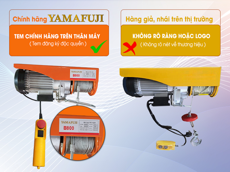 so sánh tem mác trên thân máy tời mini