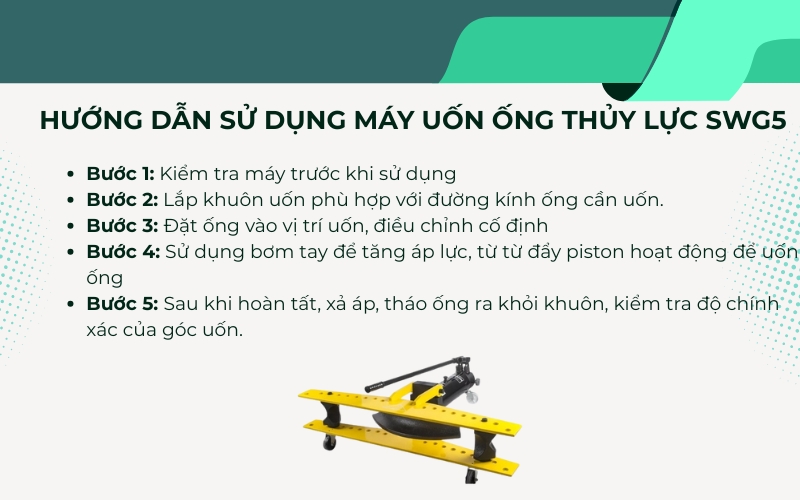 Hướng dẫn sử dụng máy uốn ống thủy lực SWG5