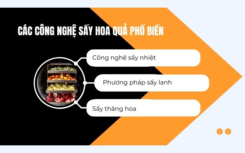 Các công nghệ sấy hoa quả phổ biến