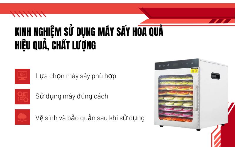 Kinh nghiệm sử dụng máy sấy hoa quả hiệu quả, chất lượng