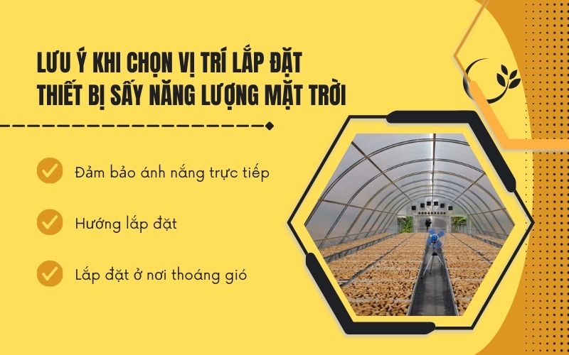 Lưu ý khi chọn vị trí lắp đặt thiết bị sấy năng lượng mặt trời