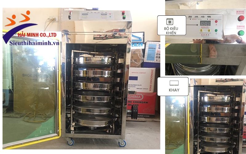 Máy sấy thực phẩm 6 khay inox TP-06 (Trục xoay)