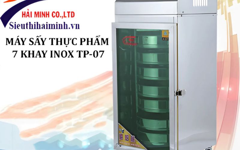 Máy sấy thực phẩm 7 khay inox TP-07 (Trục xoay)