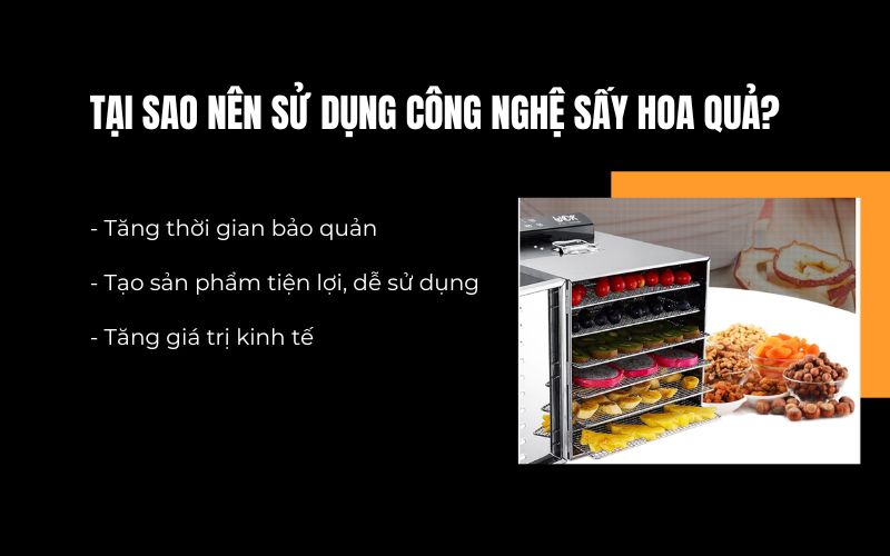 Tại sao nên sử dụng công nghệ sấy hoa quả?