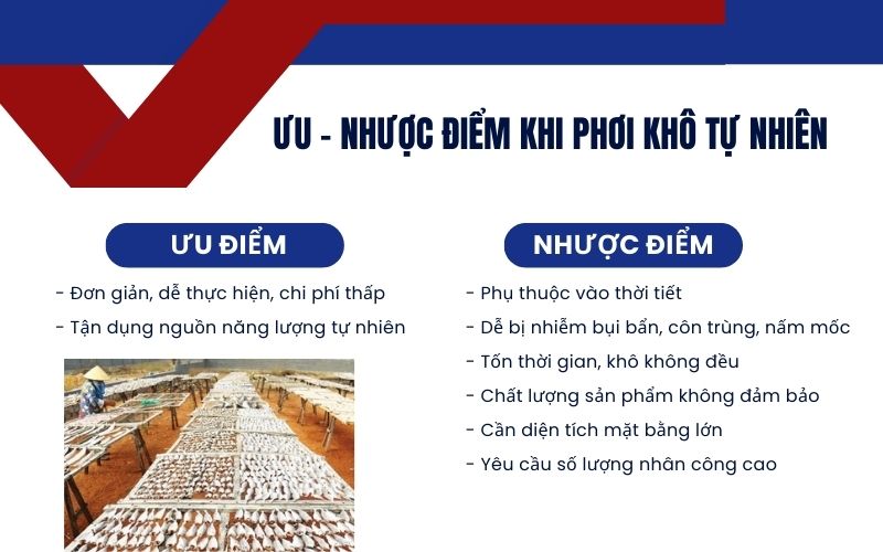 Ưu - nhược điểm khi phơi khô tự nhiên