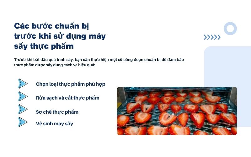 Các bước chuẩn bị trước khi sử dụng máy sấy thực phẩm