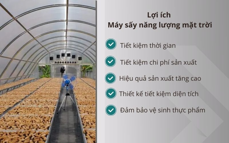 Lợi ích vượt trội của máy sấy năng lượng mặt trời