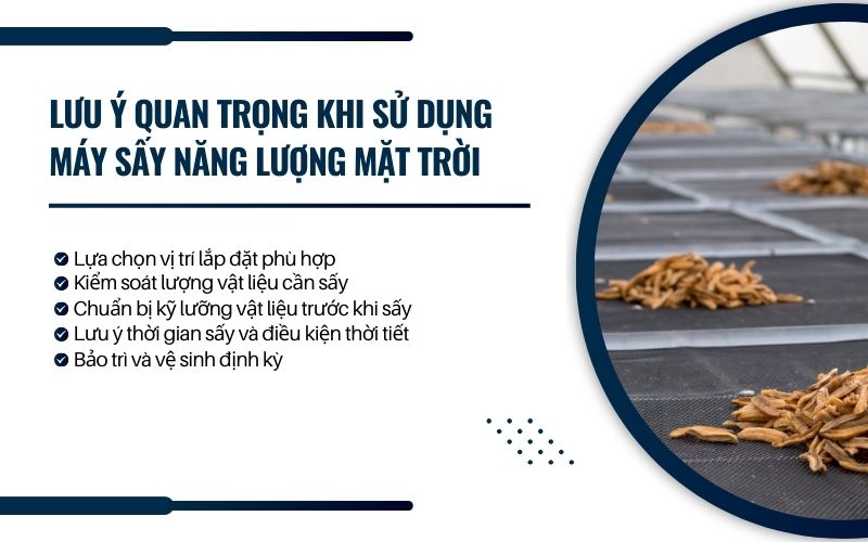 Lưu ý quan trọng khi sử dụng máy sấy năng lượng mặt trời
