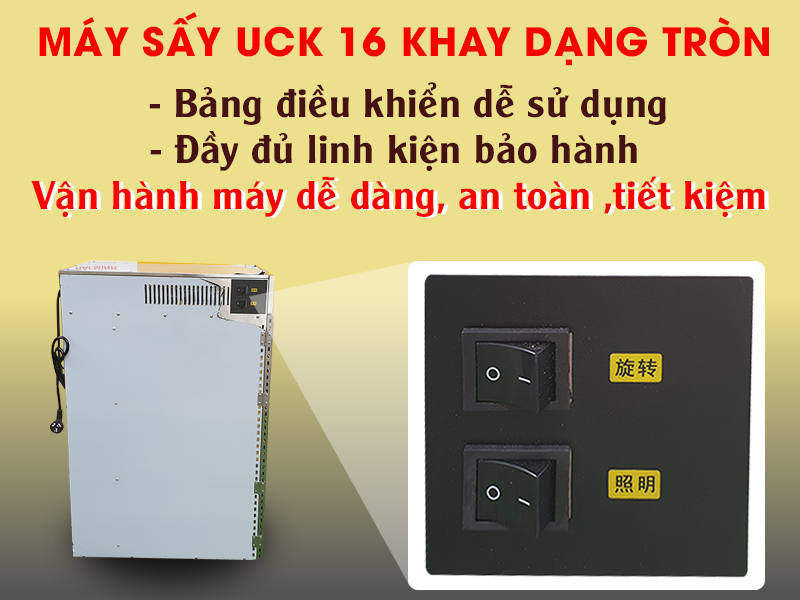 Đặc điểm nổi bật của máy sấy uck 16 khay