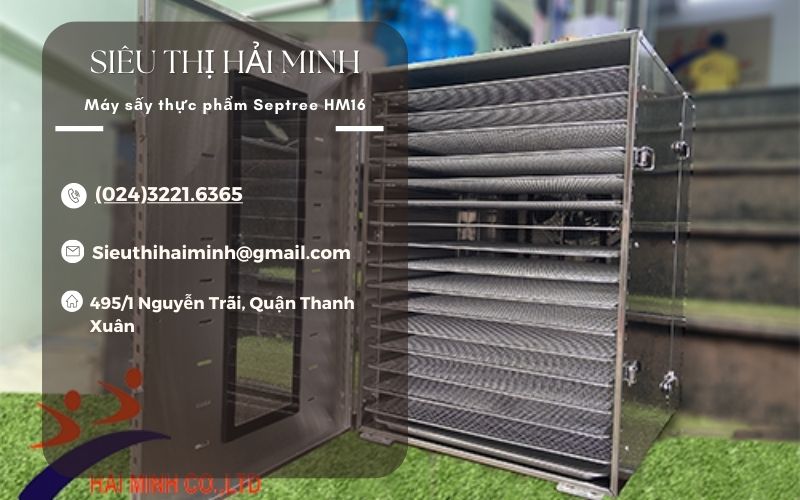 Máy sấy thực phẩm hoa quả thịt cá Septree HM16 (16 khay)