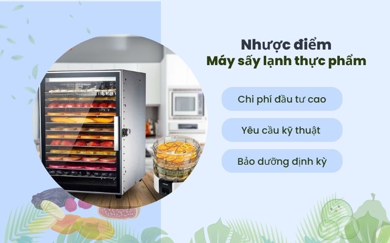 Một số nhược điểm của máy sấy lạnh thực phẩm