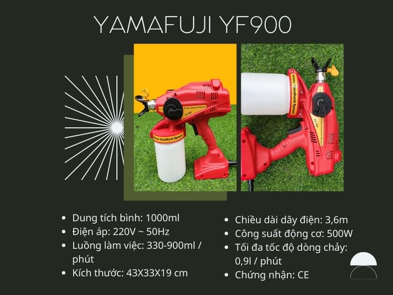 thông số kỹ thuật của súng phun sơn cầm tay yamafuji yf900