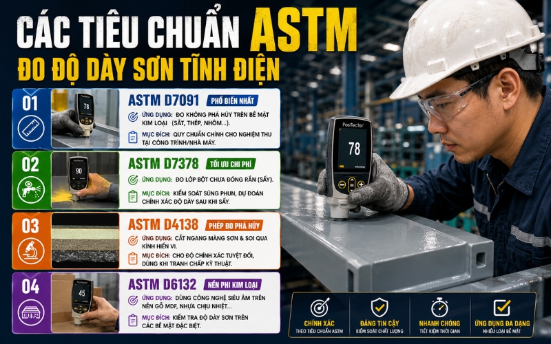 Tiêu chuẩn đo độ dày sơn tĩnh điện cần tuân thủ