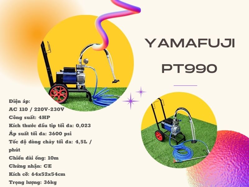đặc điểm của máy phun sơn dùng điện Yamafuji PT990