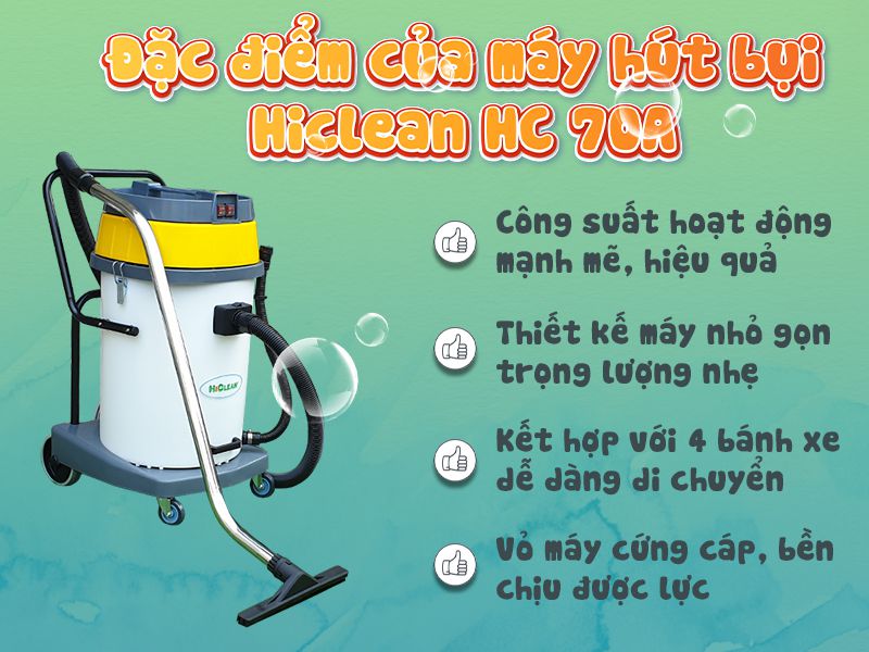 Máy hút bụi Hiclean HC 70A hiện đại