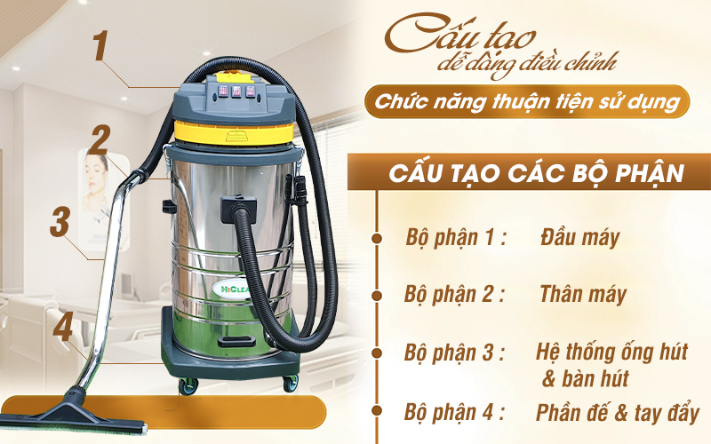 Cấu tạo và nguyên lý máy hút bụi công suất lớn