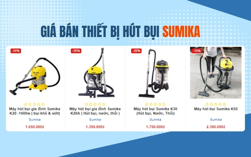 Giá bán máy hút bụi gia đình Sumika