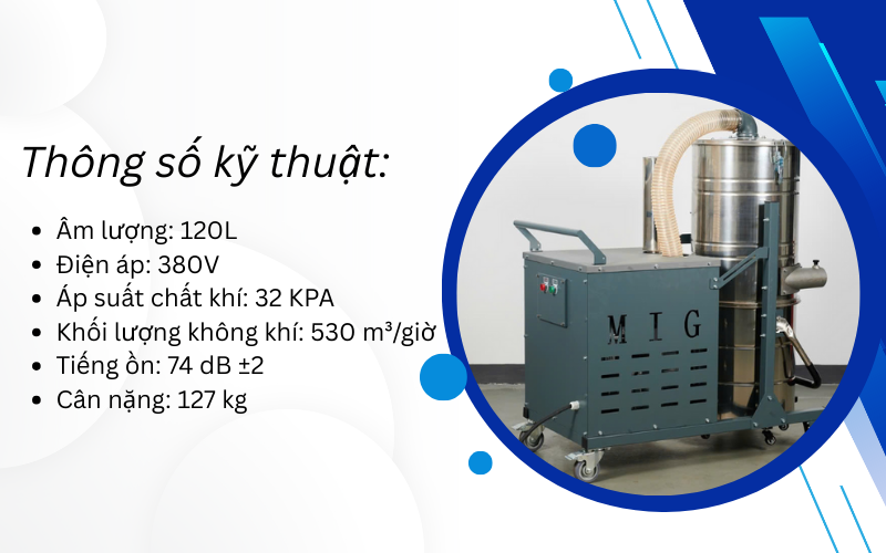 Máy hút bụi MIG GS-7500 (3 pha 7500W lốc xoáy)