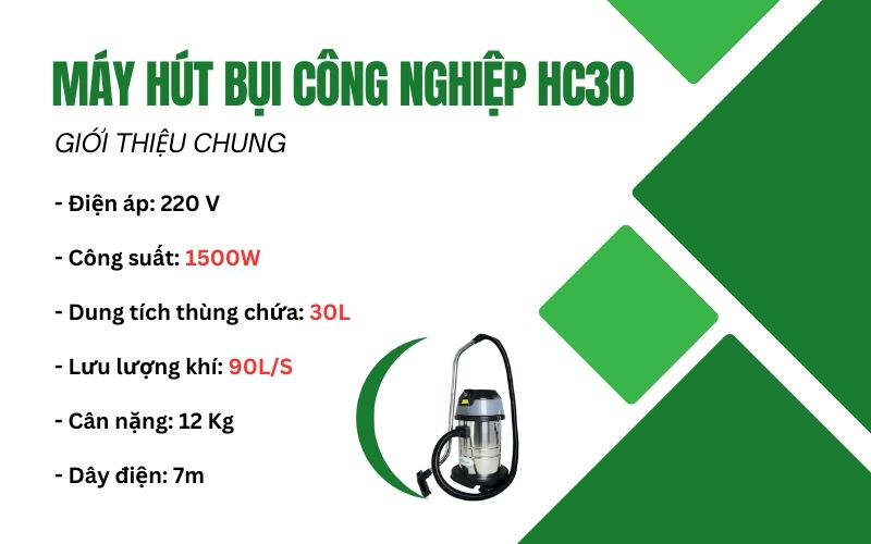 Máy hút bụi công nghiệp HC30 Mới