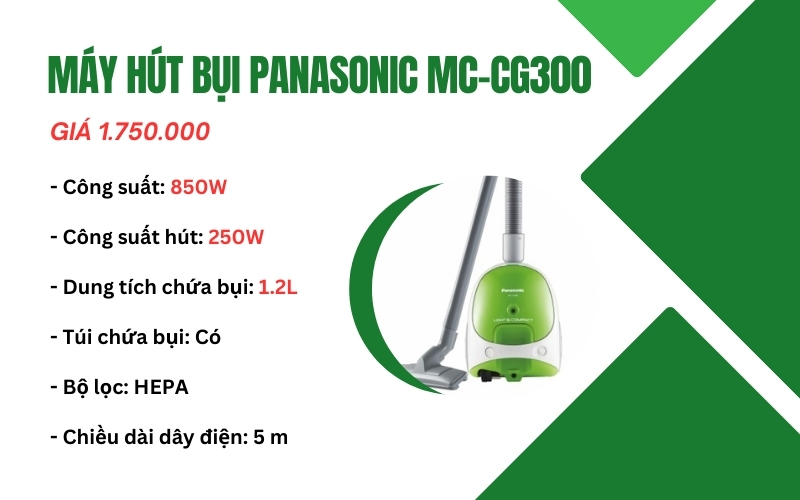 Máy hút bụi công nghiệp Panasonic MC-CG300