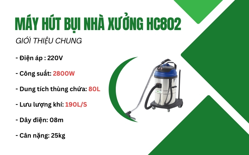 Máy hút bụi nhà xưởng HC802