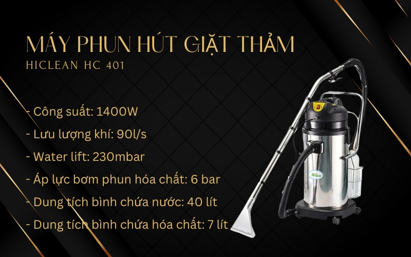 Máy phun hút giặt thảm Hiclean HC 401