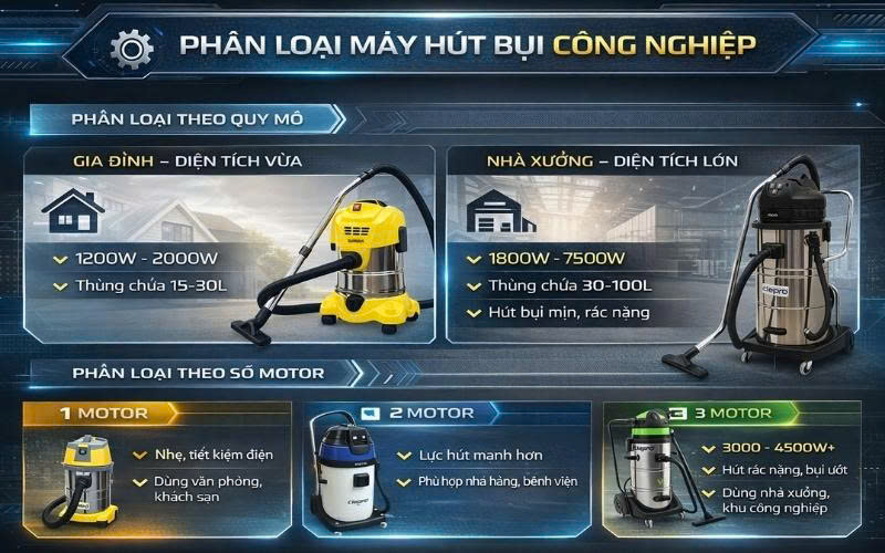 Phân loại chi tiết các dòng máy hút bụi phổ biến hiện nay
