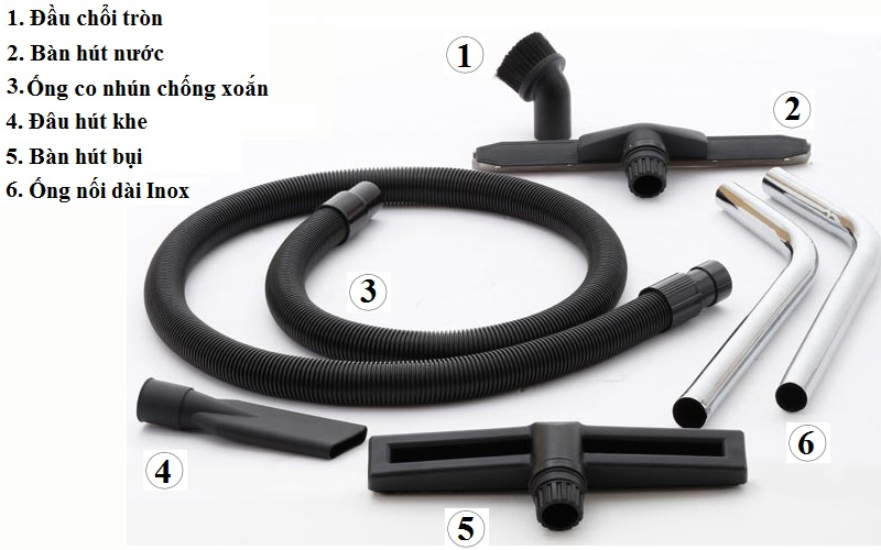 Phụ kiện đi kèm máy hút bụi công nghiệp Hiclean HC-80