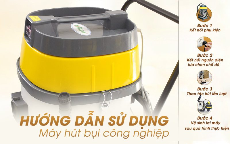 Quy trình sử dụng máy hút công nghiệp đúng chuẩn