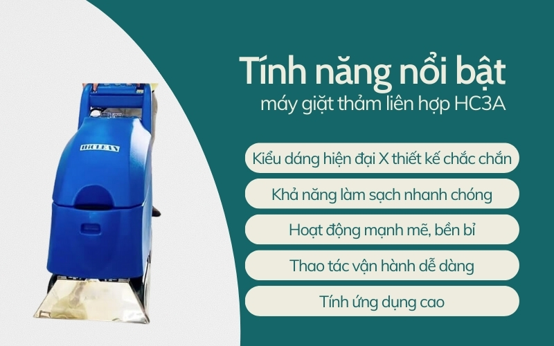 Tính năng nổi bật của máy giặt thảm liên hợp HC3A