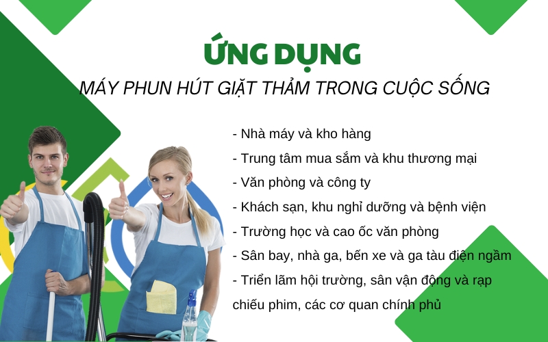 Ứng dụng của máy phun hút giặt thảm trong cuộc sống