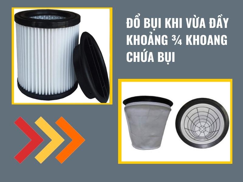 thường xuyên đổ bụi để máy hút bụi hiệu quả nhất