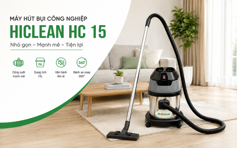 Máy hút bụi công nghiệp HiClean HC 15