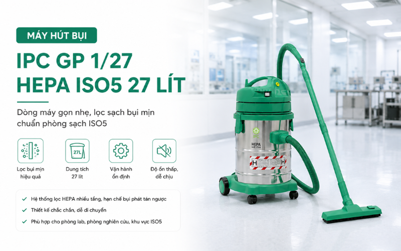 Máy hút bụi IPC GP 1/27 HEPA IS05 27 Lít